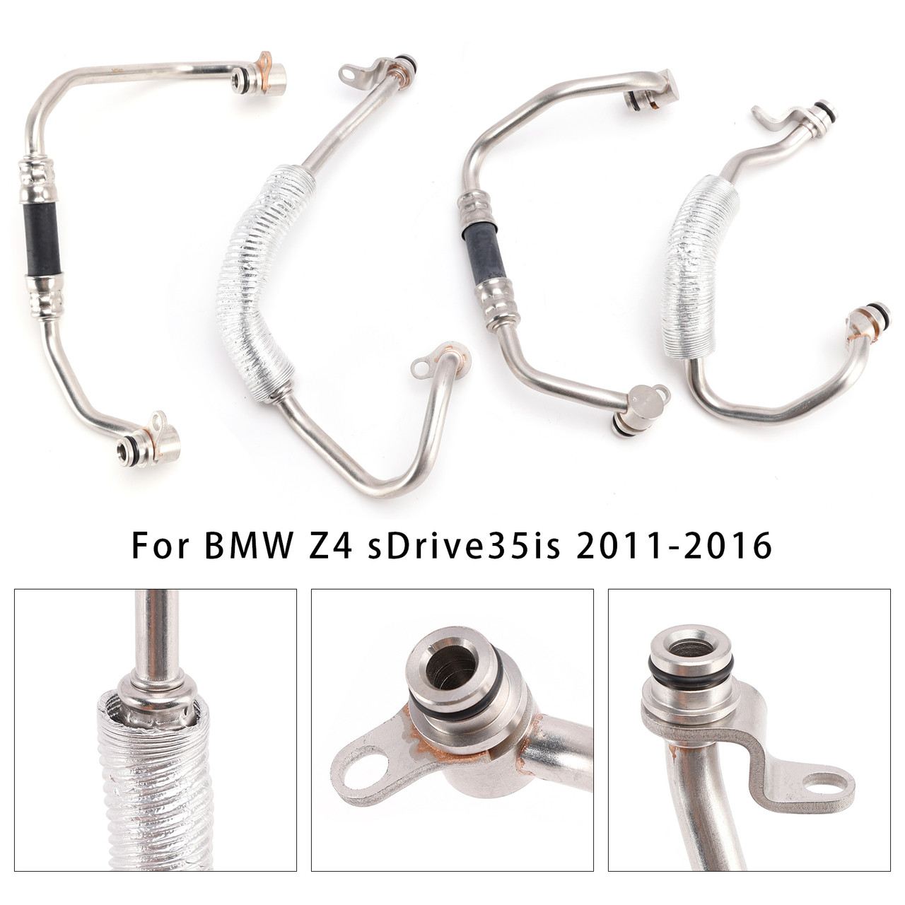 4PCS Turbo Charger Coolant Hose Line Kit For BMW 335i xDrive 335is 335xi 335is