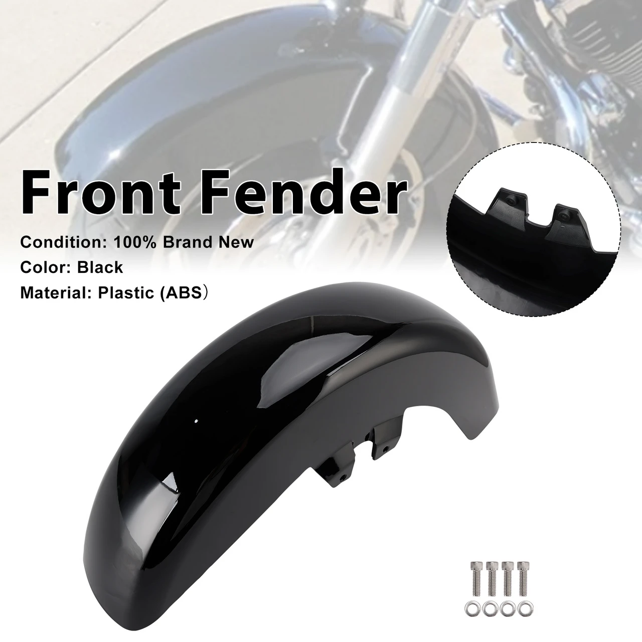 ABS Front Fender For Touring Electra Glide Road King 1989-2013 Black