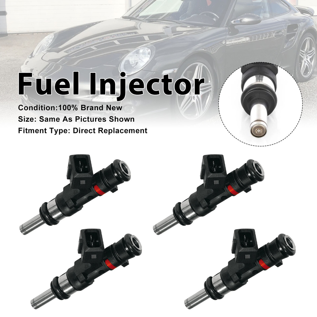 4Pcs Fuel Injector For Porsche 911 997 3.6 GT2 RS 2010-2011 0280158123