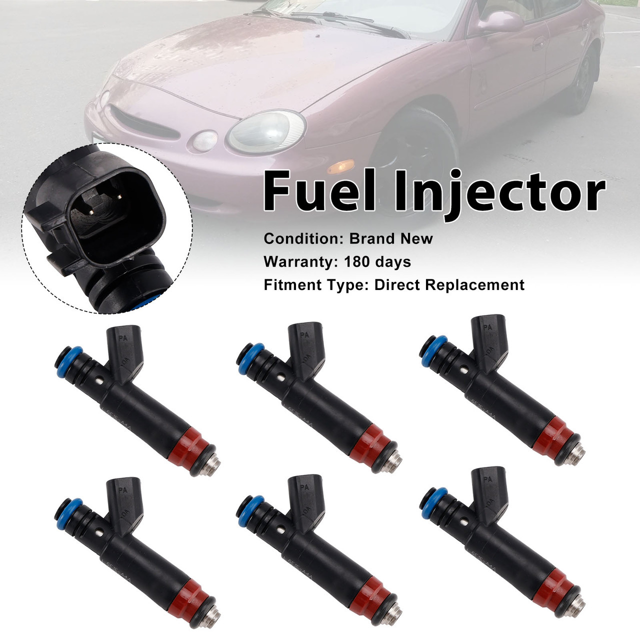 6Pcs Fuel Injector For Ford Taurus 3.0L V6 2006-2007 6F1E-A4A 6F1EA4A