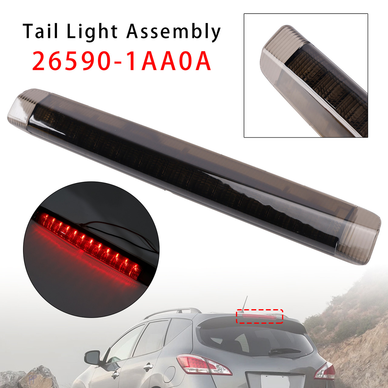 Led Third Brake Light Lamp 26590-1AA0A For Nissan Murano 2009-2014 Smoked