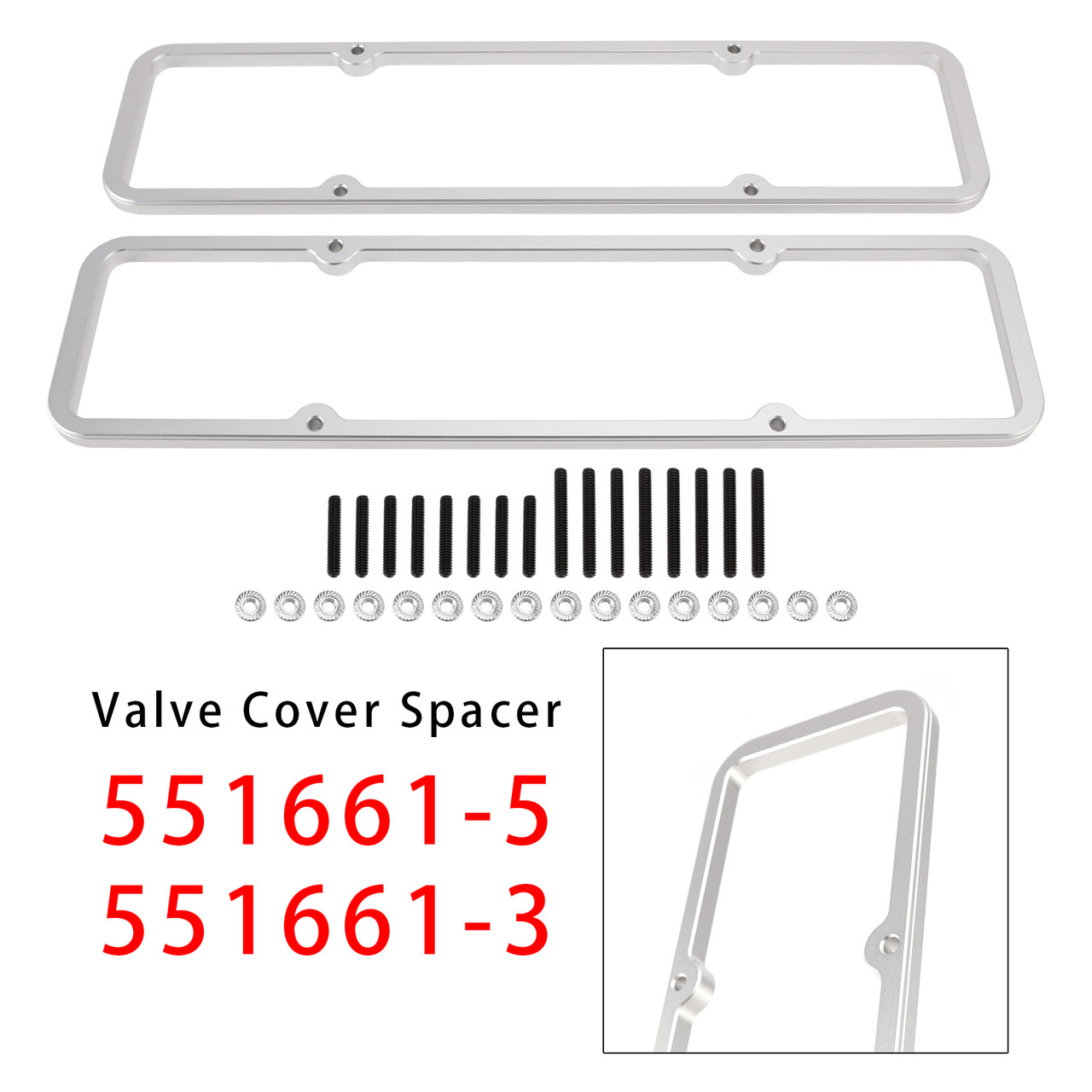 Small Block 1/2"3/8" Valve Cover Spacer 500 Riser 350 For Shaft Mount Roller