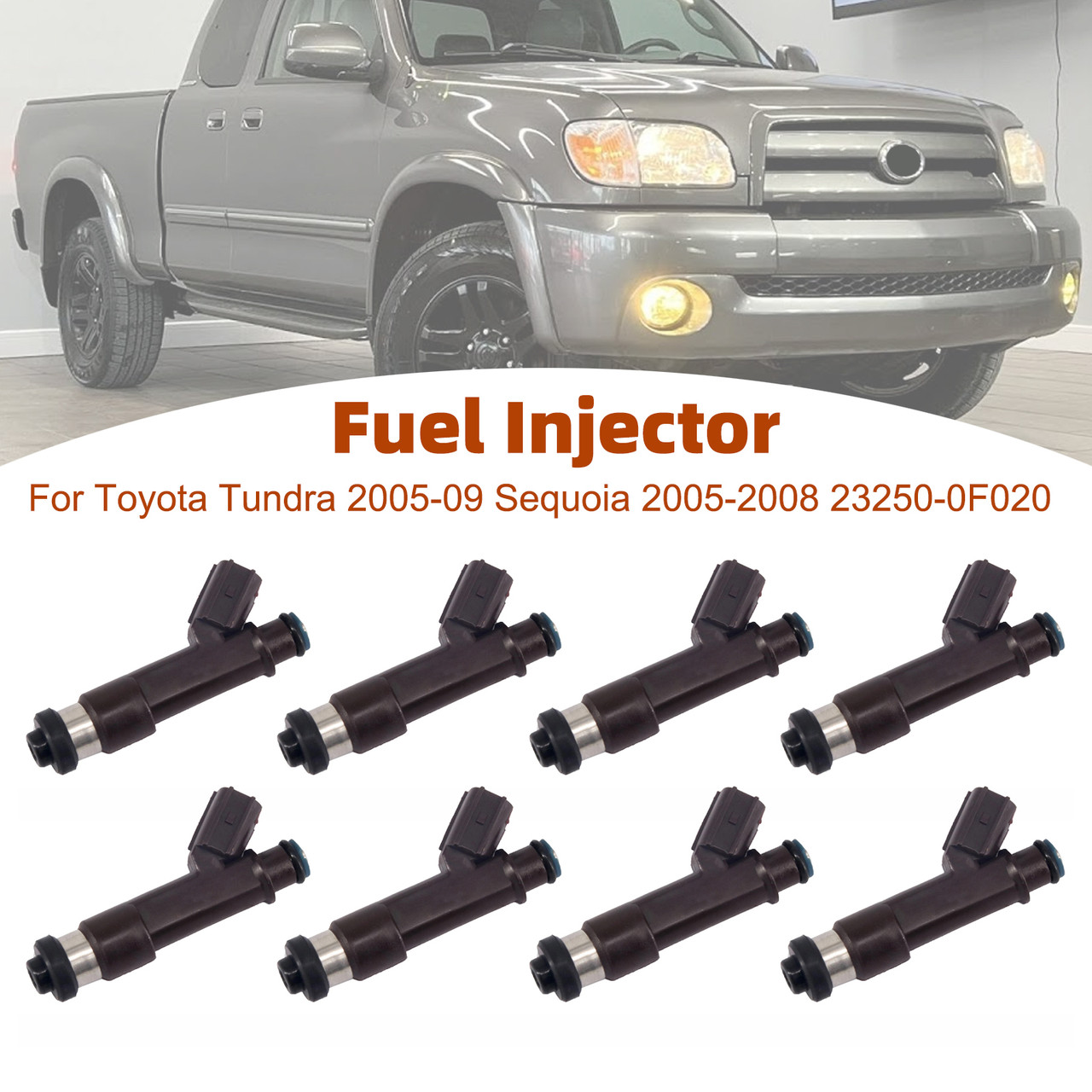 8Pcs Fuel Injector For Toyota Tundra 2005-09 Sequoia 2005-2008 23250-0F020