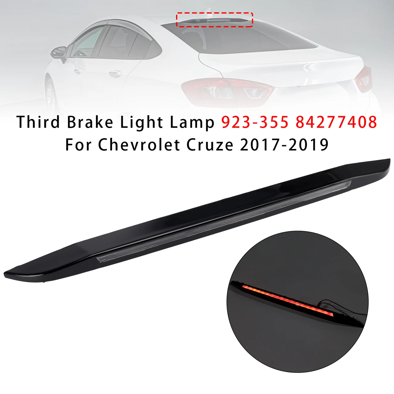 Third Brake Light Lamp 923-355 84277408 For Chevrolet Cruze 2017-2019