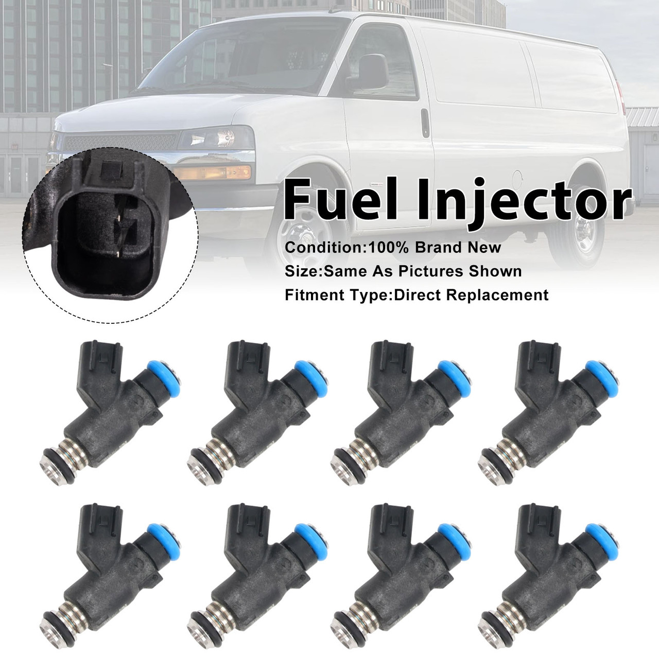 8Pcs Fuel Injector For Chevrolet Express 2500 3500 Van 2010-2020 12613412