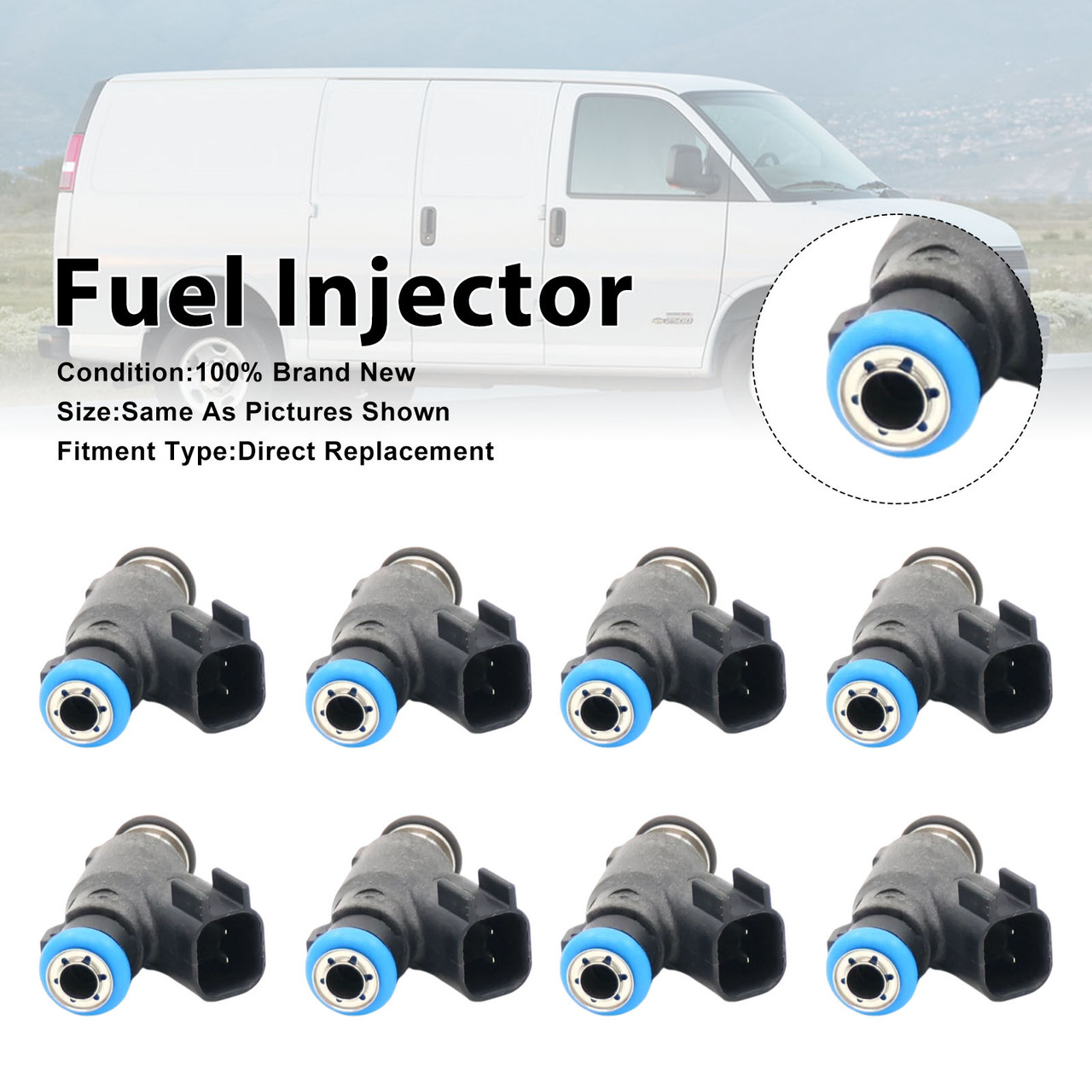 8Pcs Fuel Injector For Chevrolet Express 2500 3500 Van 2010-2020 12613412