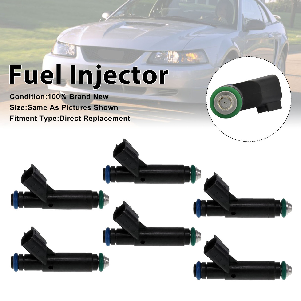 6Pcs Fuel Injector For Ford Mustang 2001-04 Ranger 2001-2003 1F2Z9F593BA
