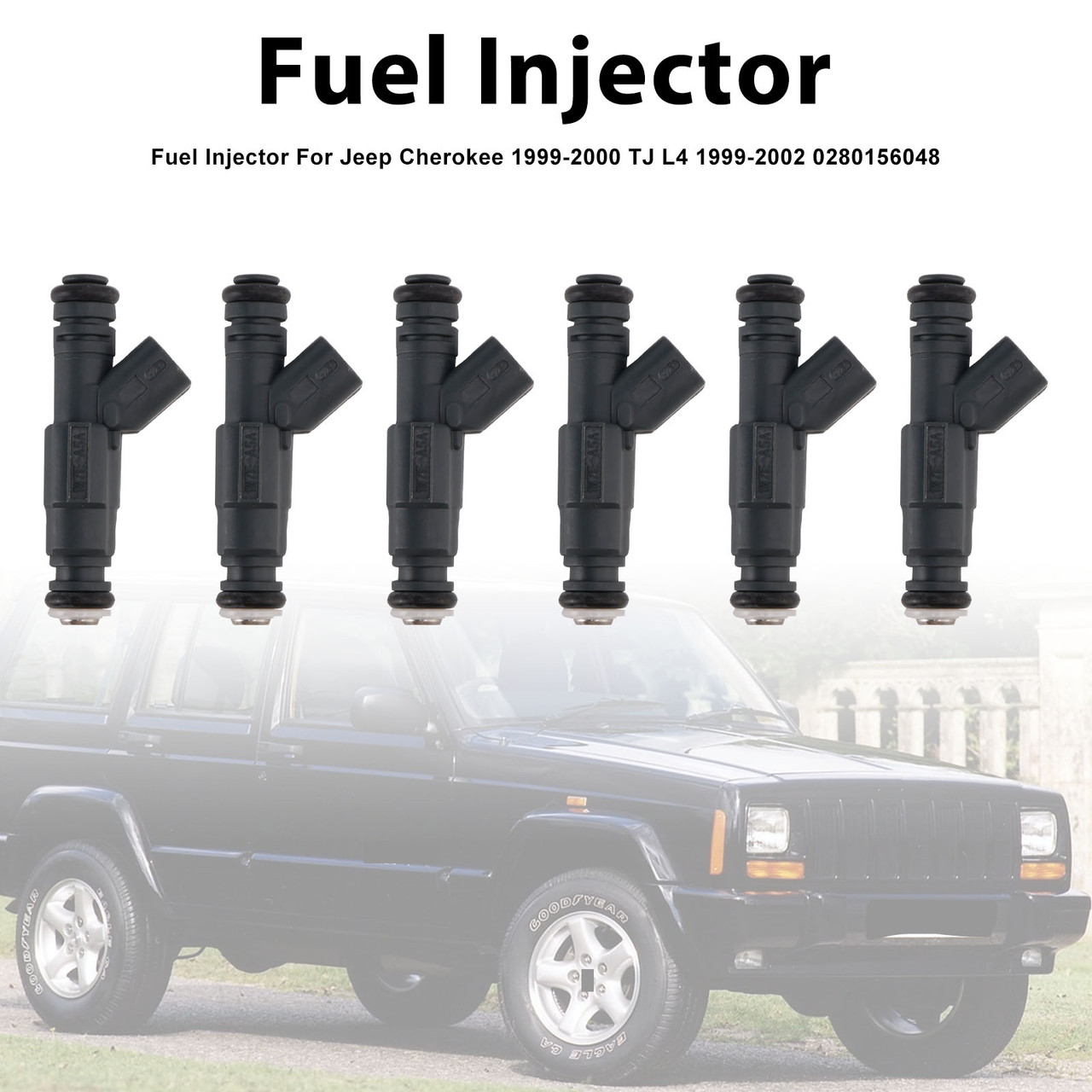 6Pcs Fuel Injector For Jeep Cherokee 1999-2000 TJ L4 1999-2002 0280156048