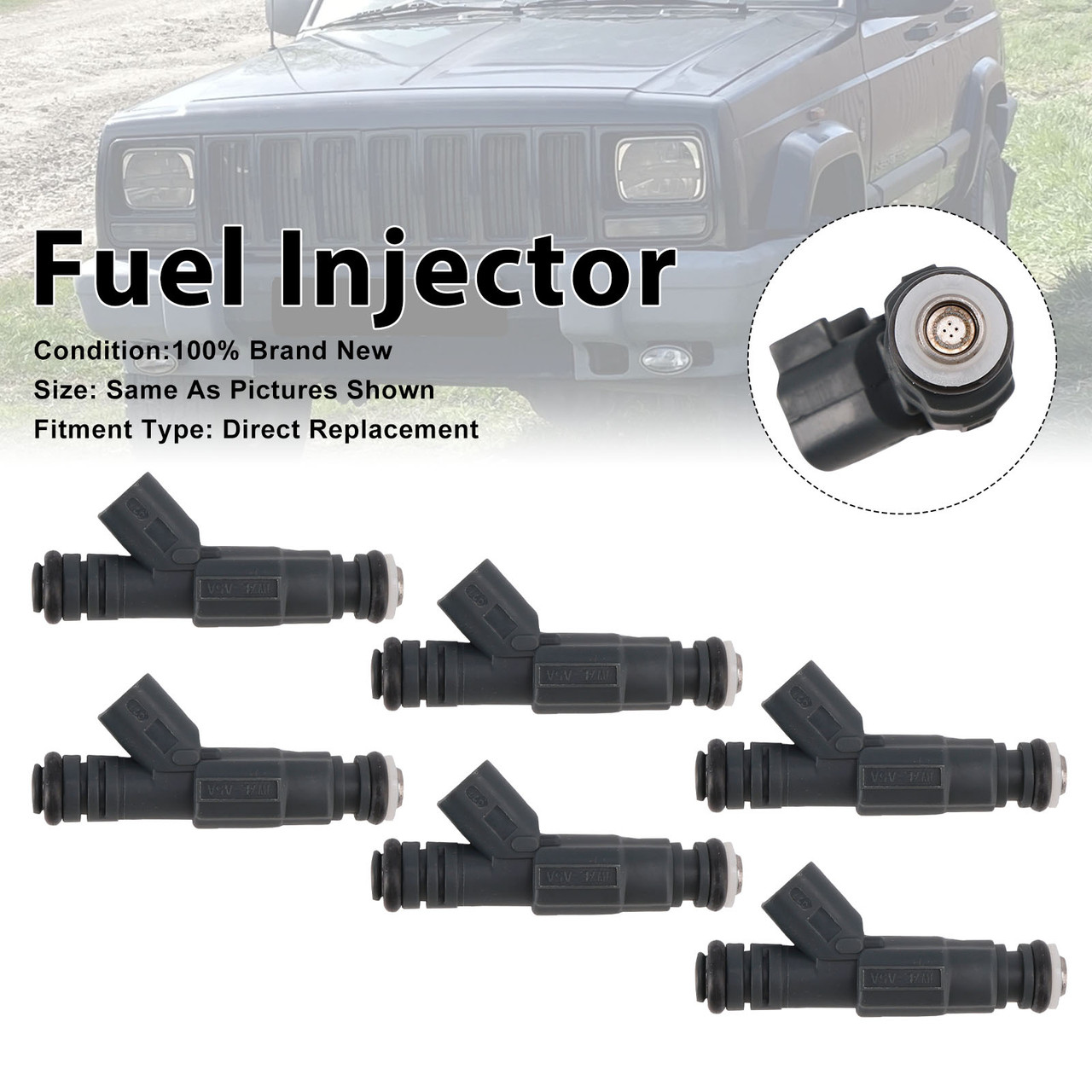 6Pcs Fuel Injector For Jeep Cherokee 1999-2000 TJ L4 1999-2002 0280156048