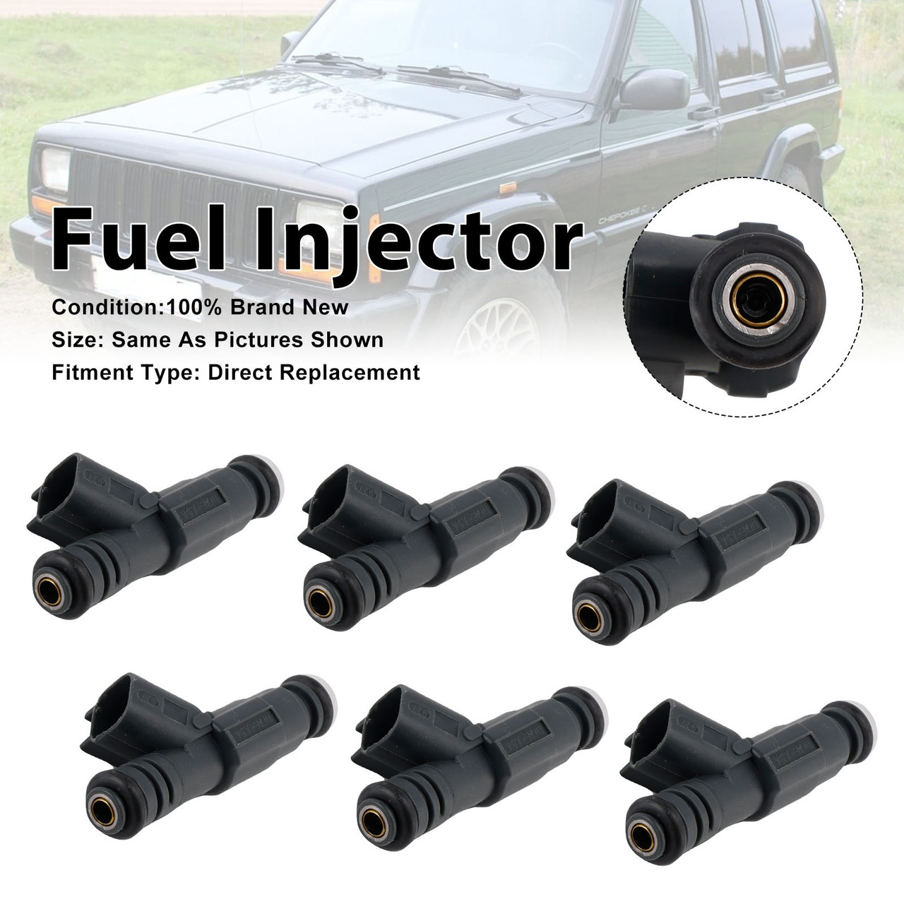 6Pcs Fuel Injector For Jeep Cherokee 1999-2000 TJ L4 1999-2002 0280156048