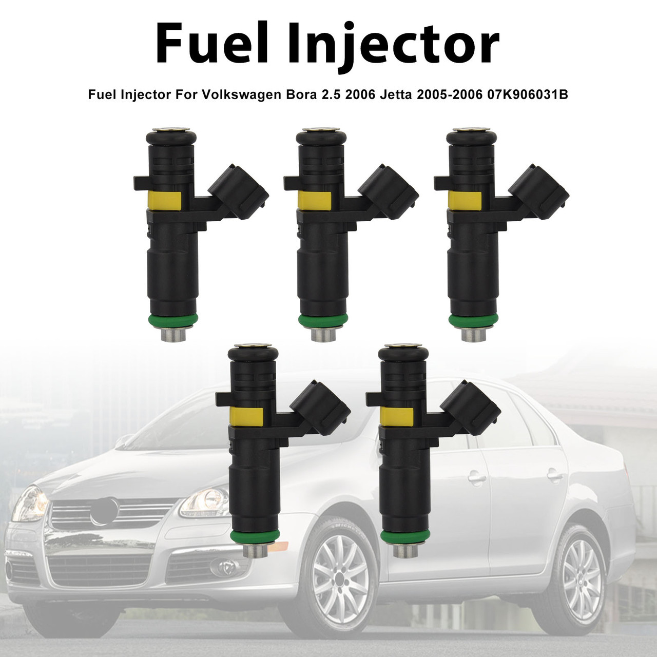 5Pcs Fuel Injector For Volkswagen Bora 2.5 2006 Jetta 2005-2006 07K906031B