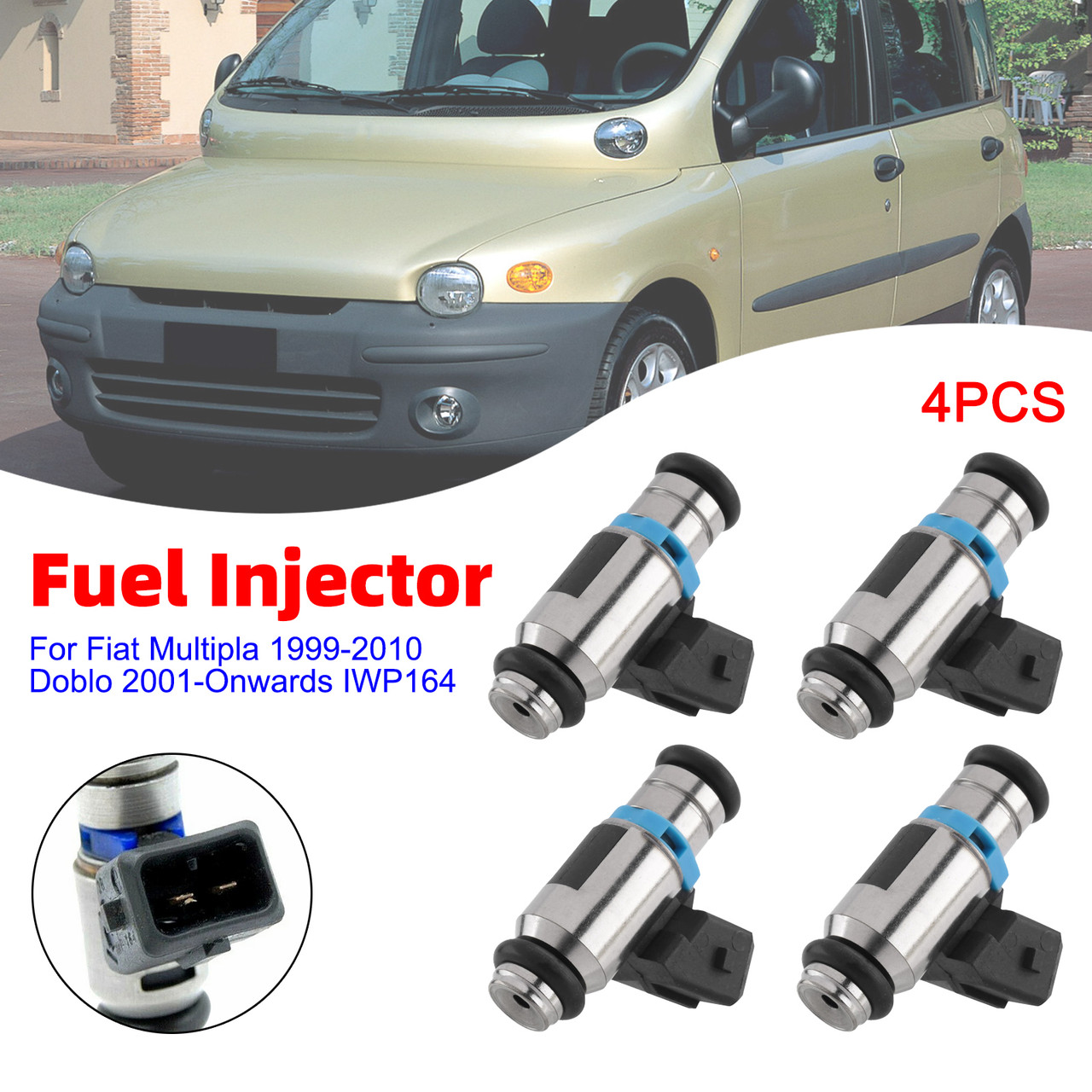 4Pcs Fuel Injector For Fiat Multipla 1999-2010 Doblo 2001-Onwards IWP164