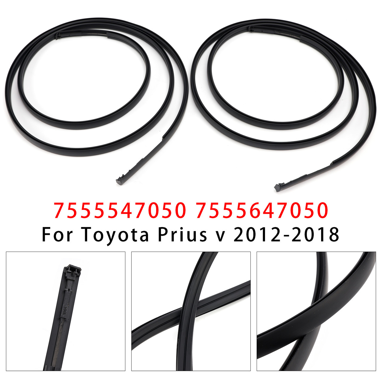 2PCS Left+Right Roof Drip Molding Trim For Toyota Prius V 2012-2018