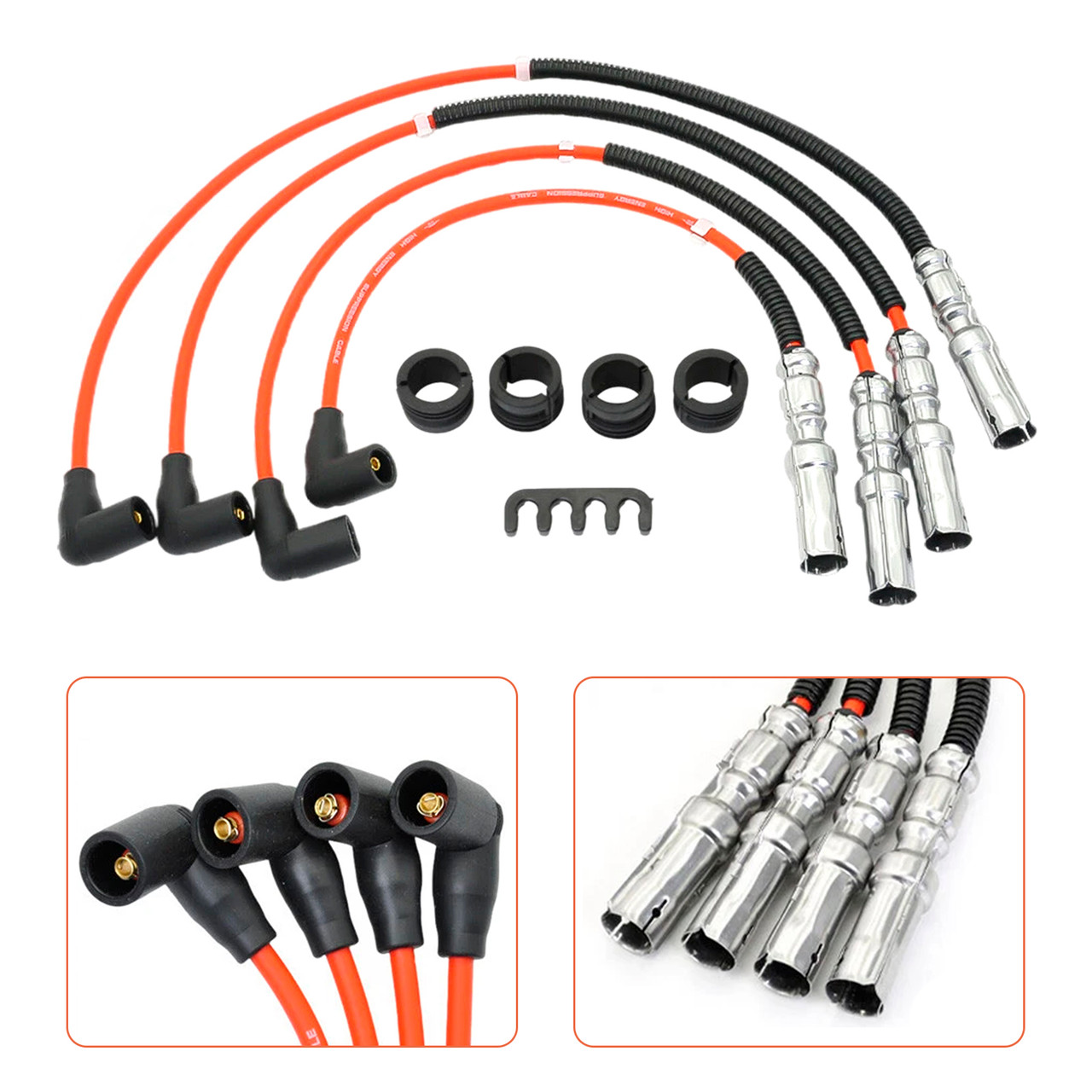 8mm Spark Plug Wire Kit 063905431A For VW Beetle Bora Golf GTI Jetta 2.0L