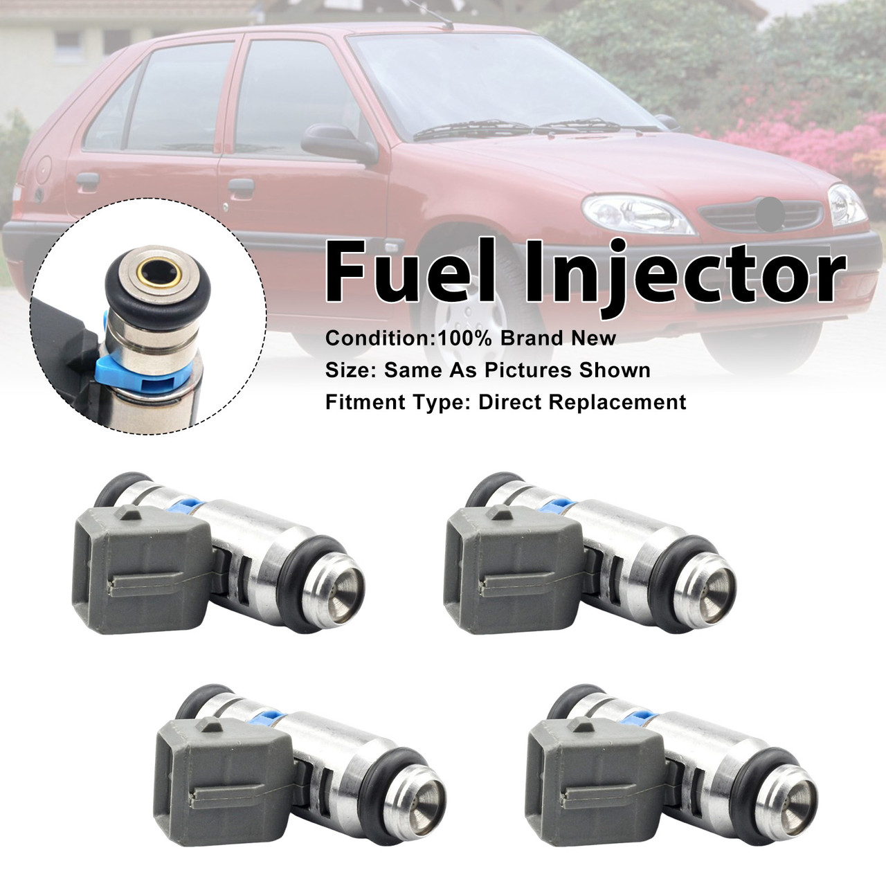 4Pcs Fuel Injector For Fiat Coupe 175 1996-2000 Stilo 192 2001-2008 iwp006