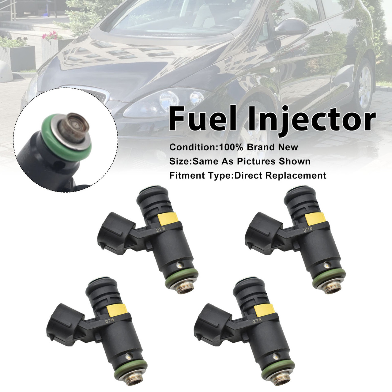 4Pcs Fuel Injector For Seat Altea For Skoda Fabia I 2006-2007 036906031AG