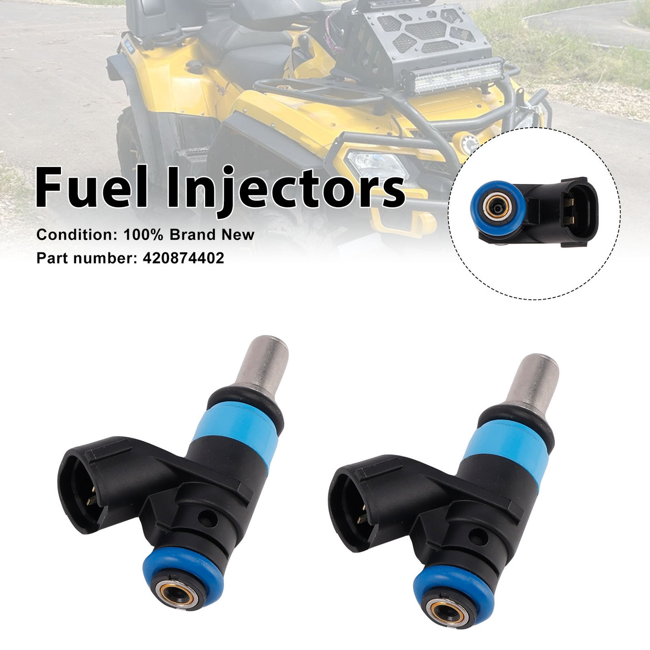 2PC 420874402 Fuel Injectors For Can-Am Outlander MAX 800 2006-2008