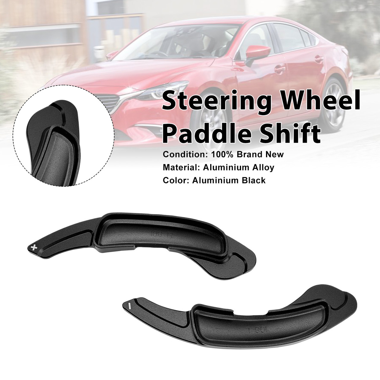 Steering Wheel Paddle Shifter For Mazda 6 Atenza 2009-15 Aluminium Black