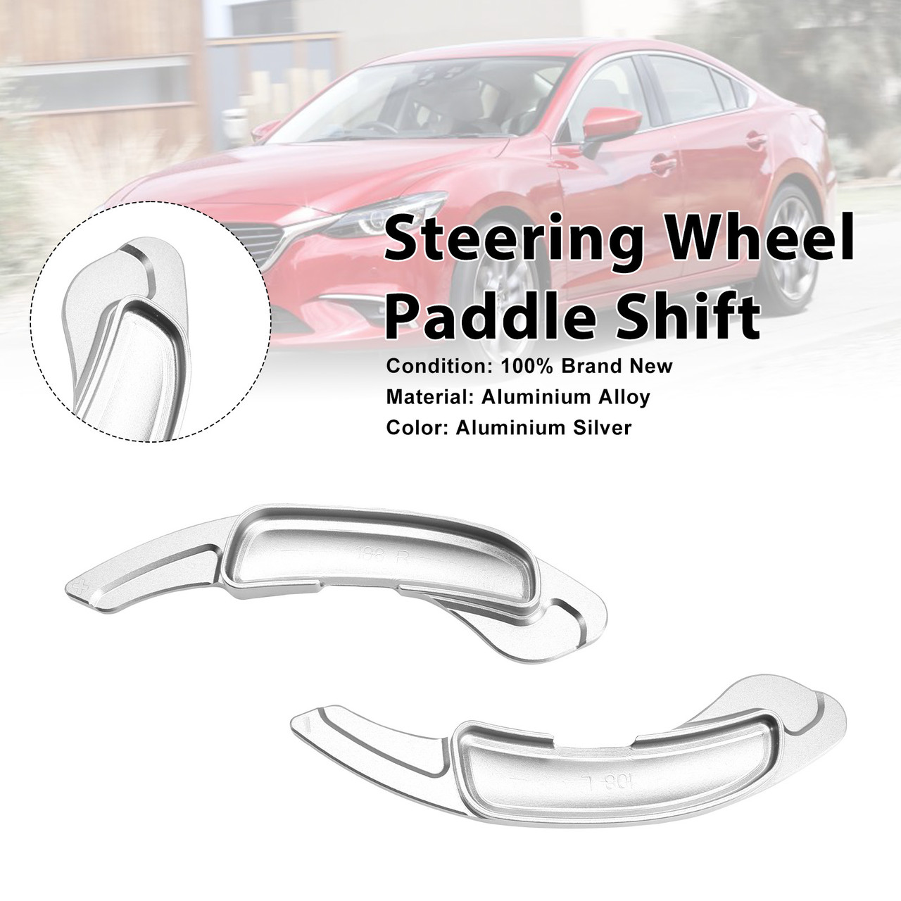 Steering Wheel Paddle Shifter For Mazda 6 Atenza 2009-15 Aluminium Silver