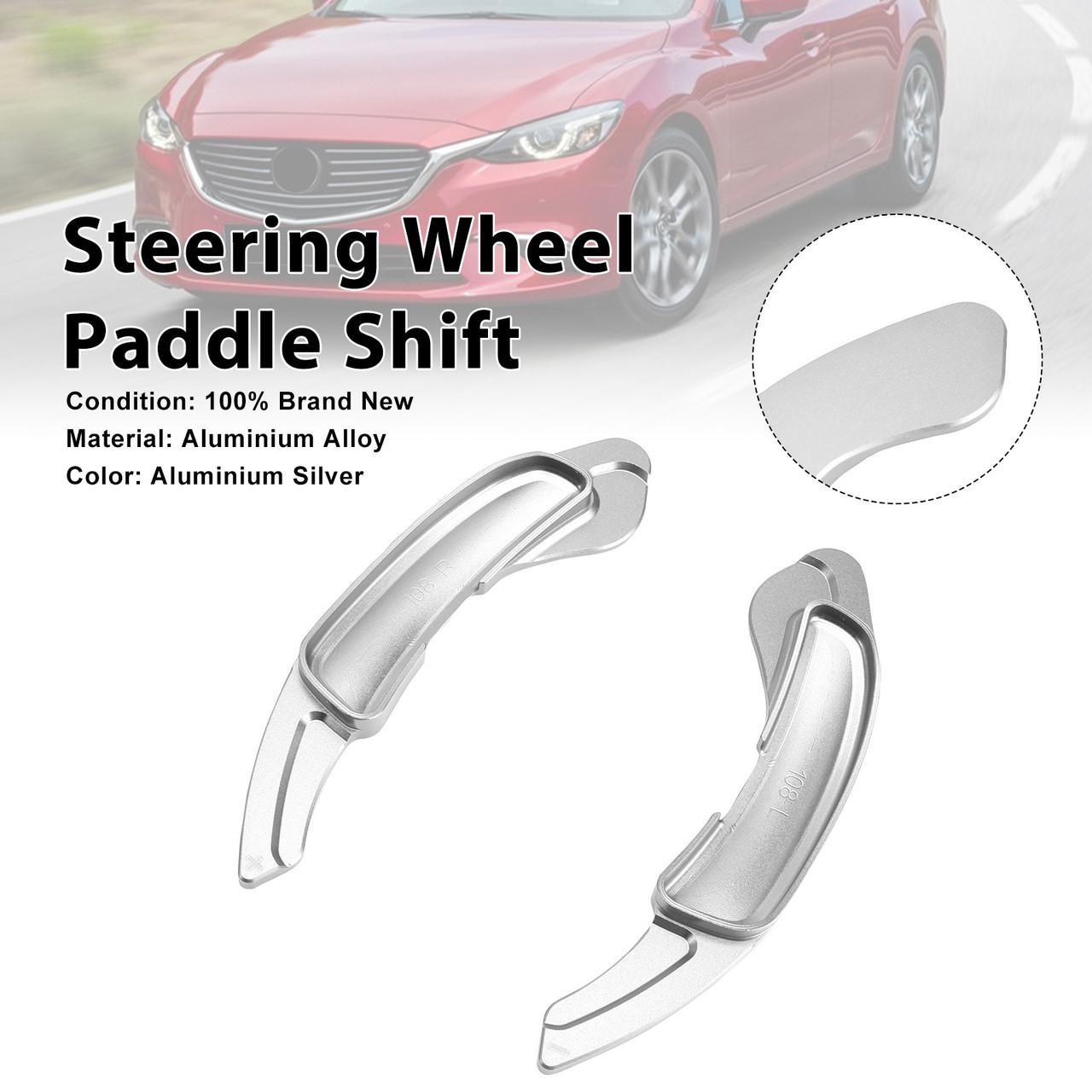 Steering Wheel Paddle Shifter For Mazda 6 Atenza 2009-15 Aluminium Silver