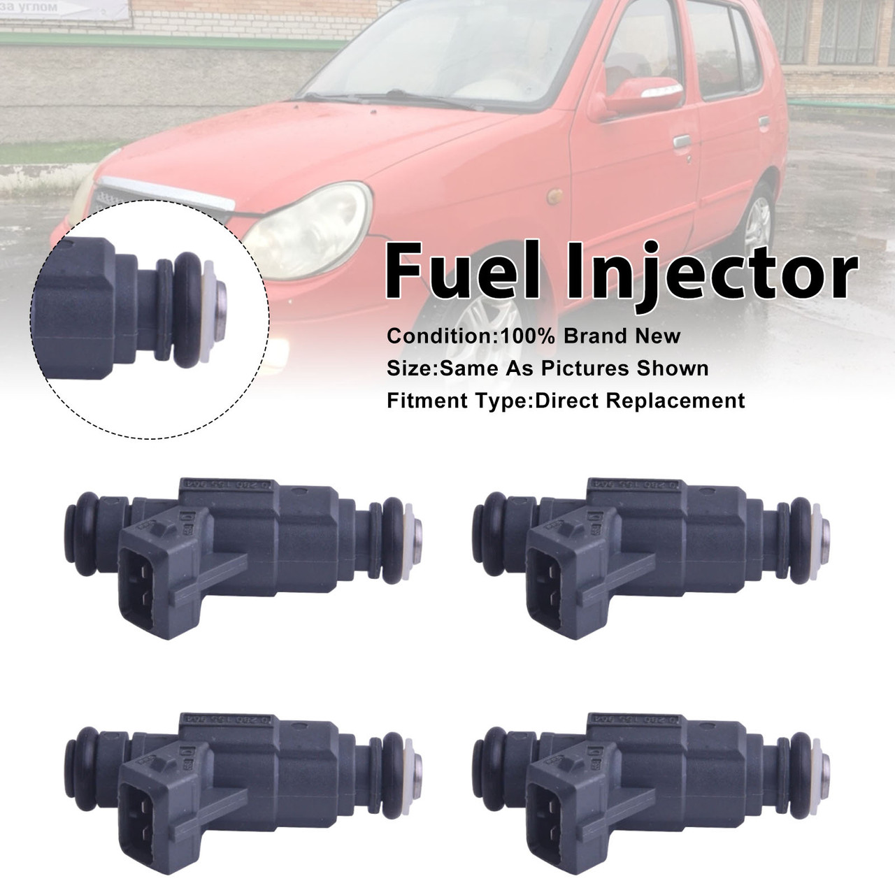 4Pcs Fuel Injector For Chana Pickup 2007 For Chery QQ 2003 0280155964