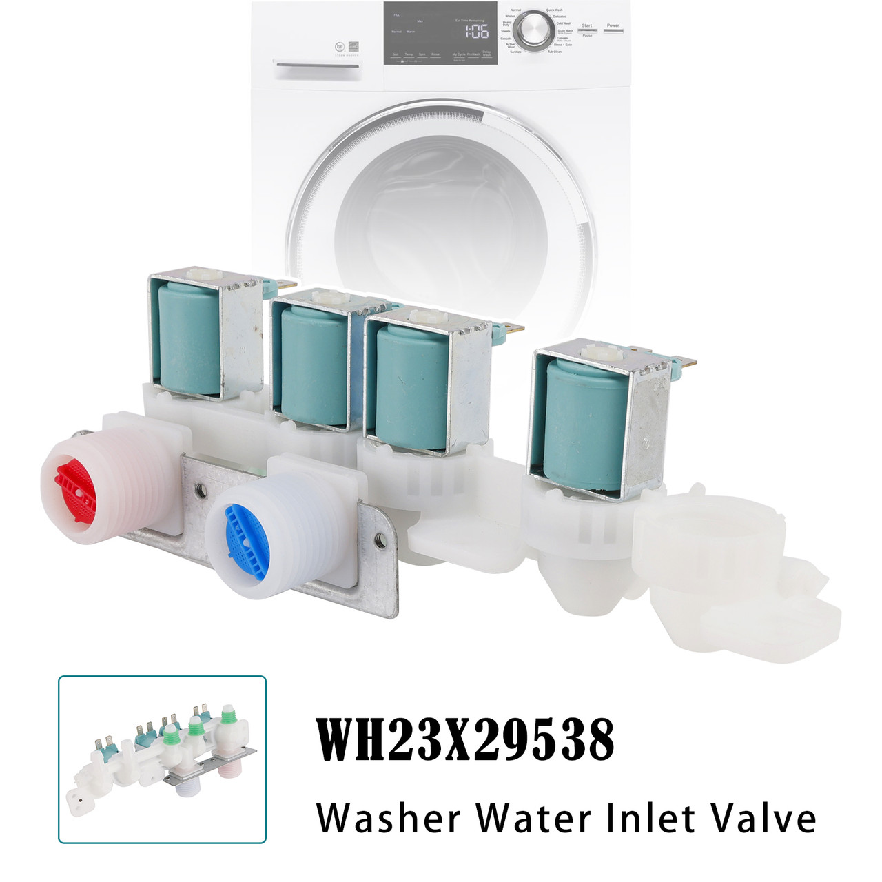 WH23X29538 Washer Water Solenoid Valve For GE Washing Machine
