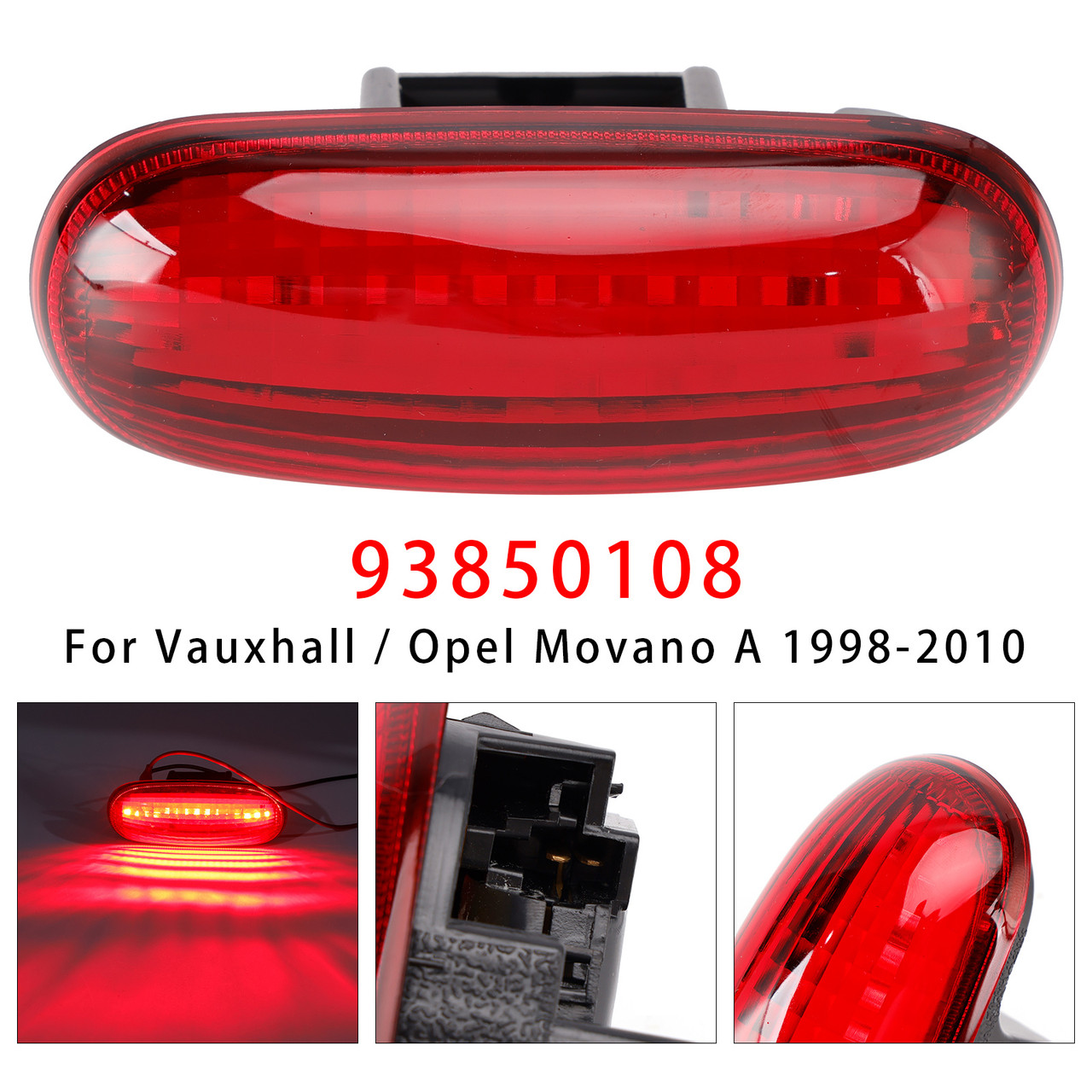 Rear High Level Third Brake Light 93850108 For Vauxhall Vivaro A X83 01-2014 Red