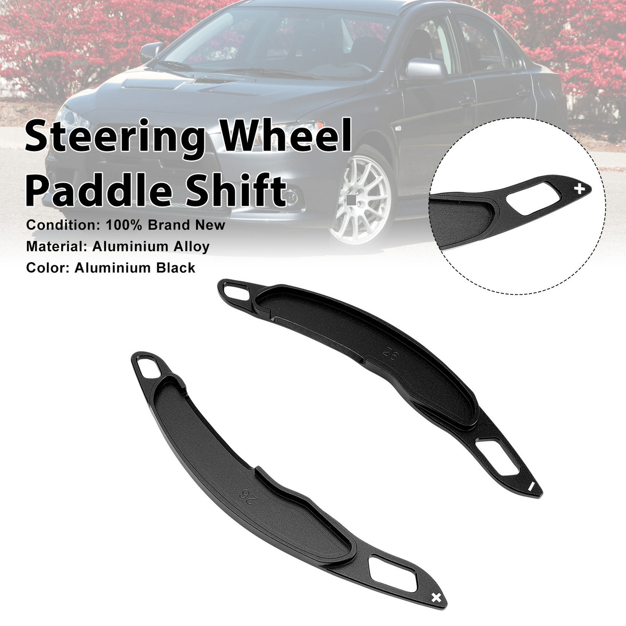Steering Wheel Paddle Shifter For Mitsubishi ASX 2013-15 Aluminium Black