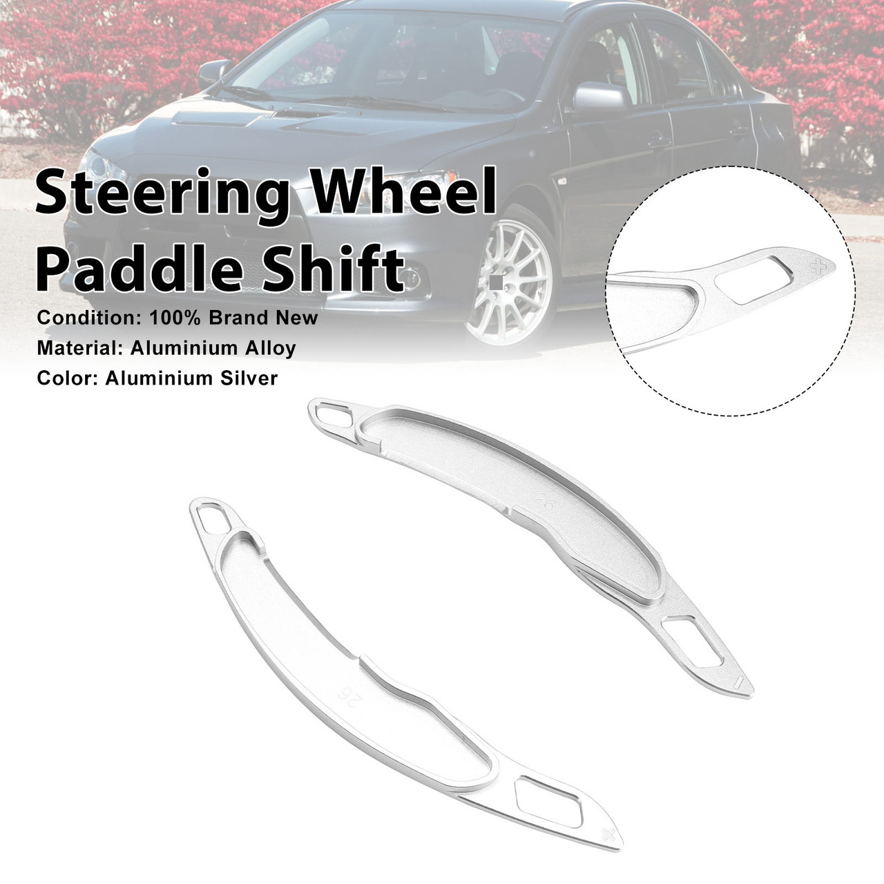 Steering Wheel Paddle Shifter For Mitsubishi ASX 2013-15 Aluminium Silver