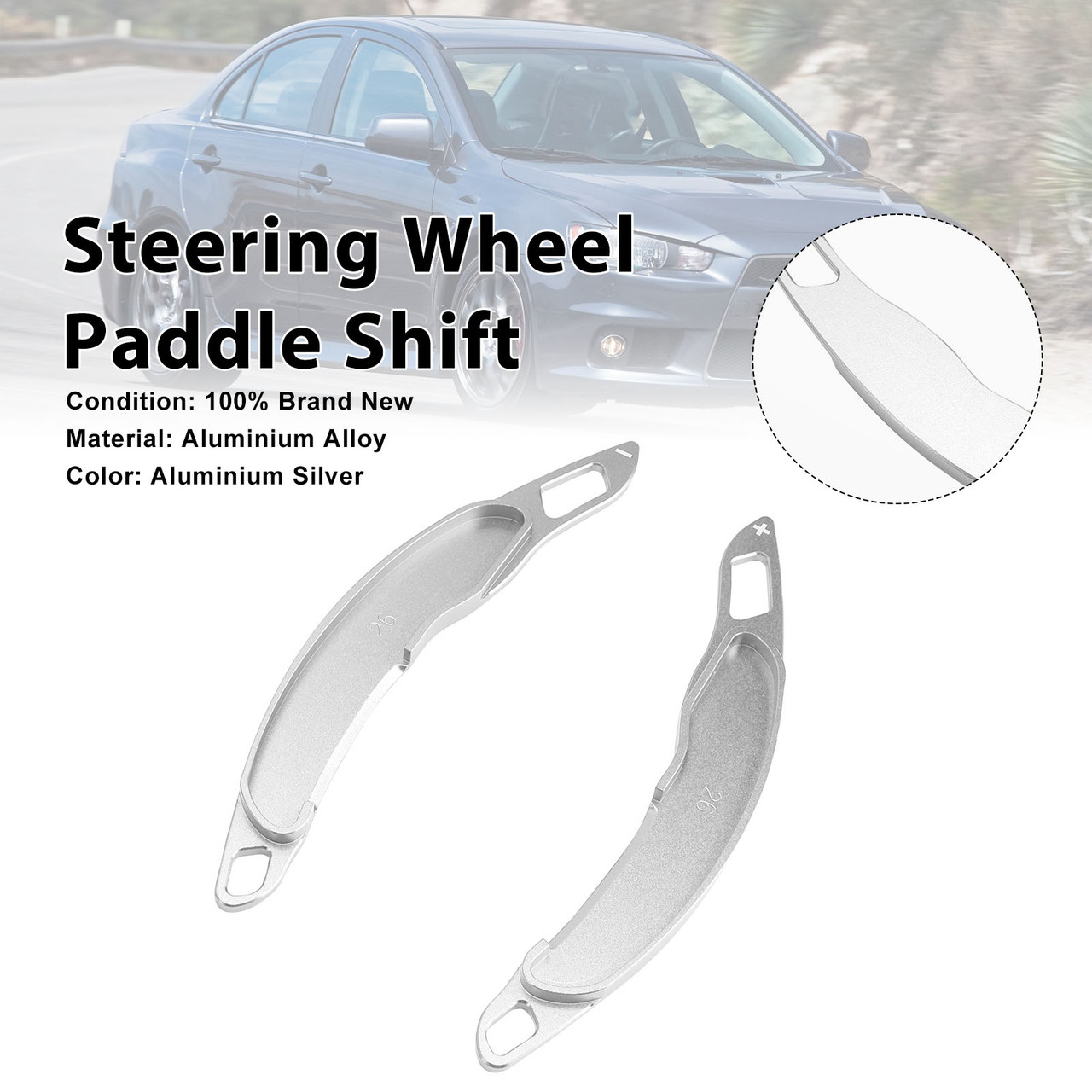 Steering Wheel Paddle Shifter For Mitsubishi ASX 2013-15 Aluminium Silver