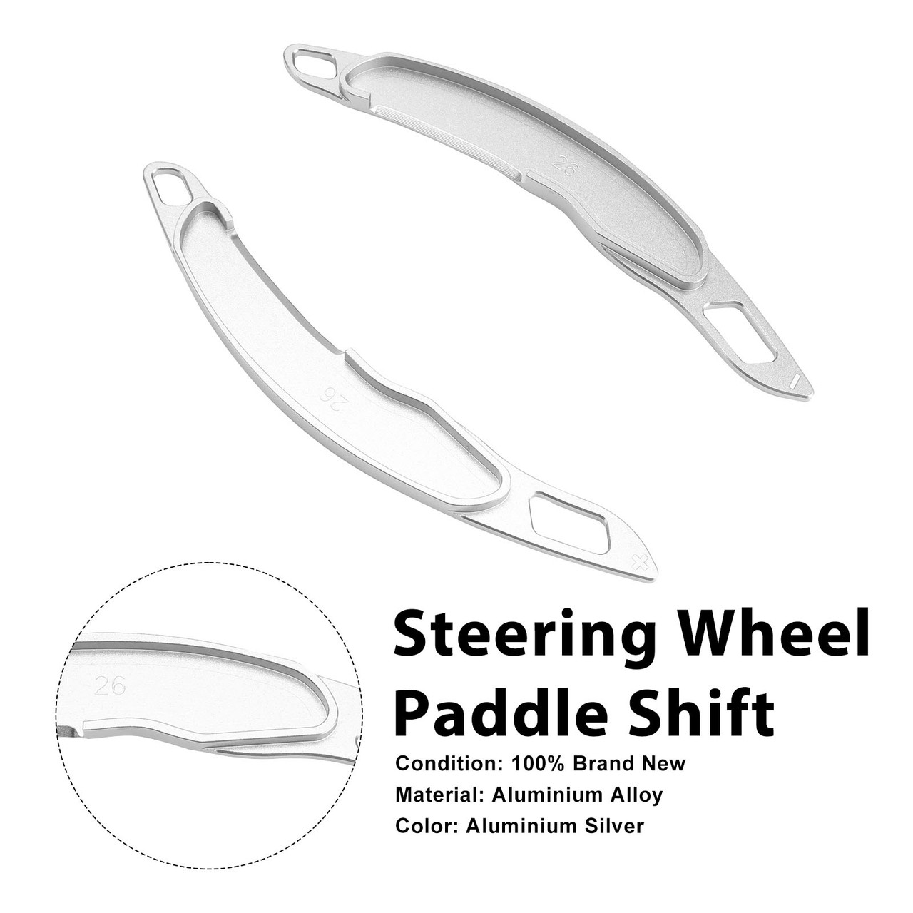 Steering Wheel Paddle Shifter For Mitsubishi ASX 2013-15 Aluminium Silver