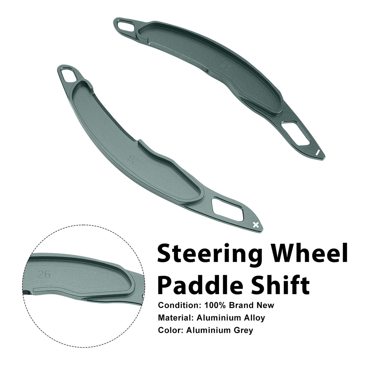 Steering Wheel Paddle Shifter For Mitsubishi ASX 2013-15 Aluminium Grey