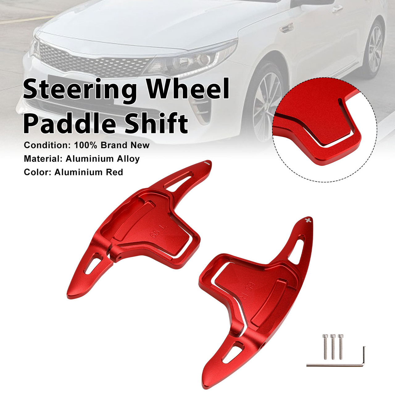 Steering Wheel Paddle Shifter For Kia K5 2016-2019 Aluminium Red