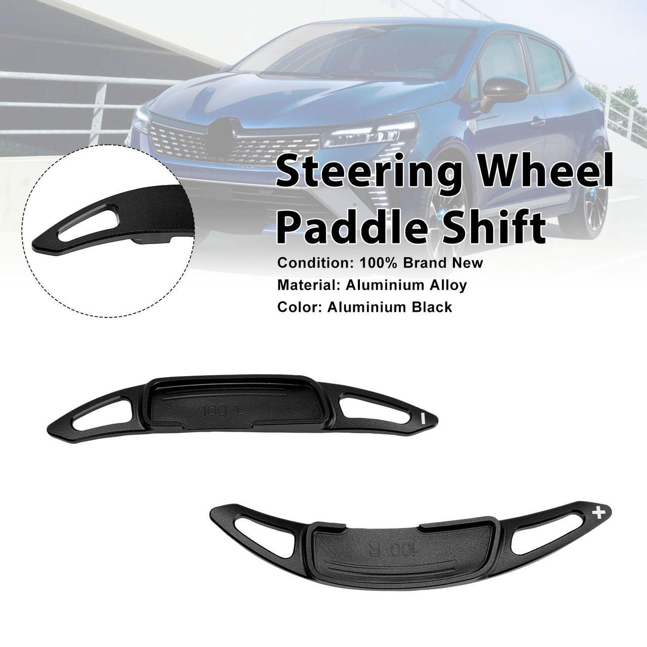 Steering Wheel Paddle Shifter For Renault Arkana 2021-24 Aluminium Black
