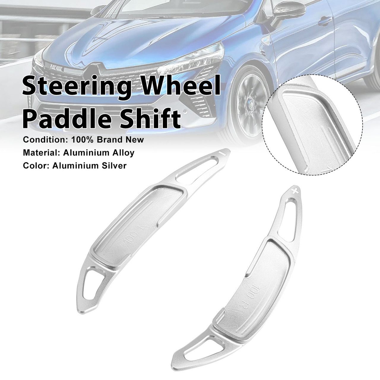 Steering Wheel Paddle Shifter For Renault Arkana 2021-24 Aluminium Silver