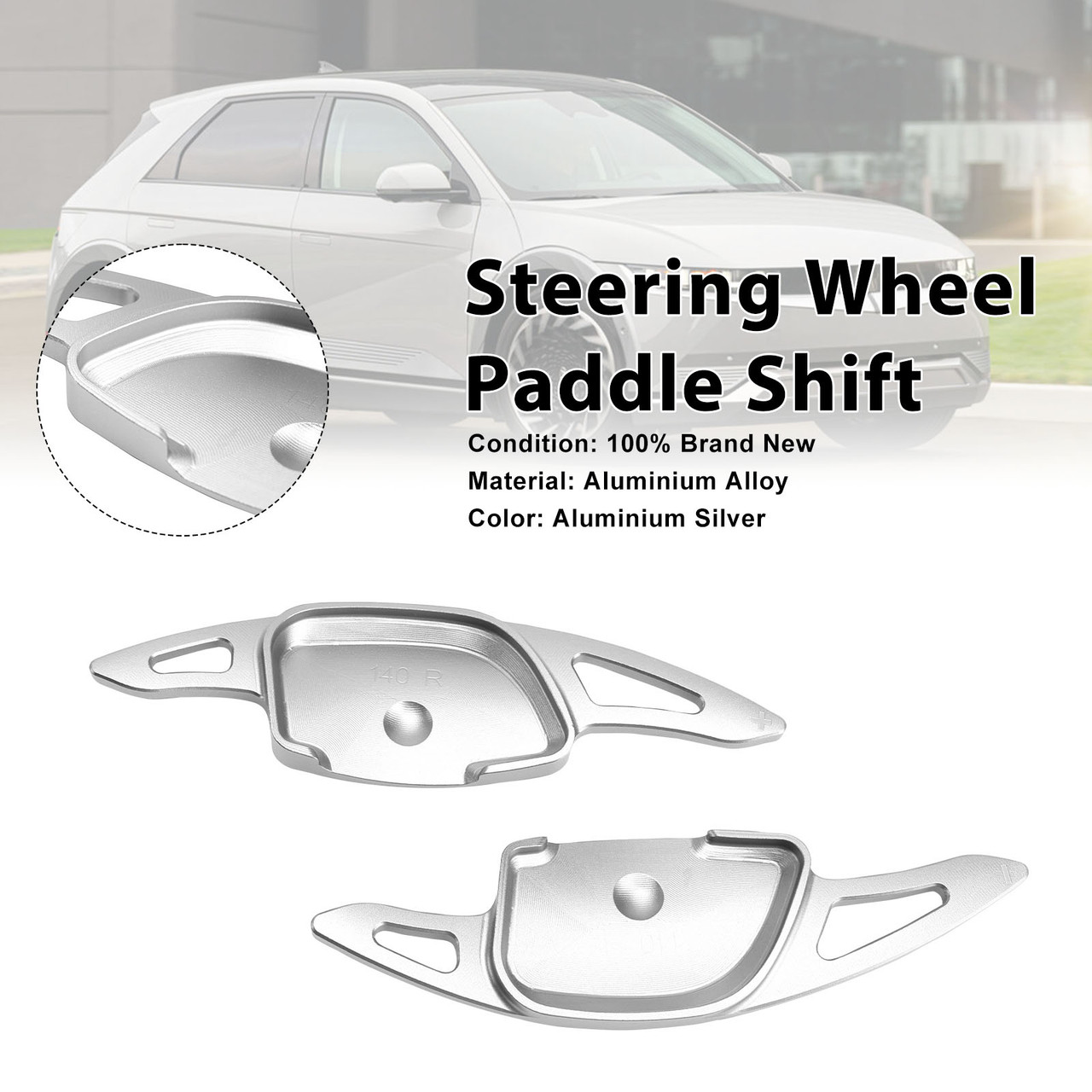 Steering Wheel Paddle Shifter For Hyundai Ioniq 5 2021-23 Aluminium Silver