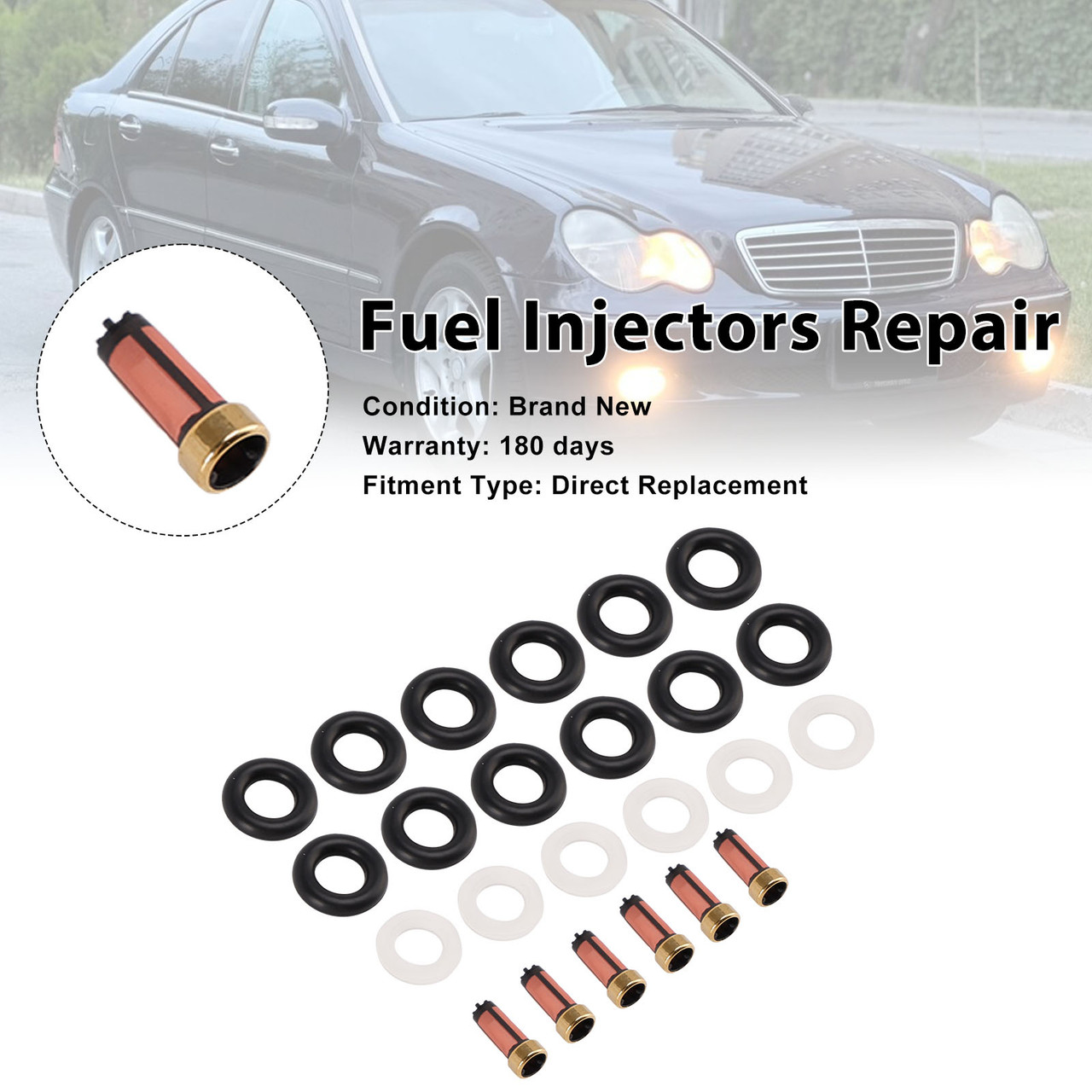 Fuel Injector Seal O-Ring 0280156014 Fit Mercedes-Benz C240 C320 V6 2002-2005
