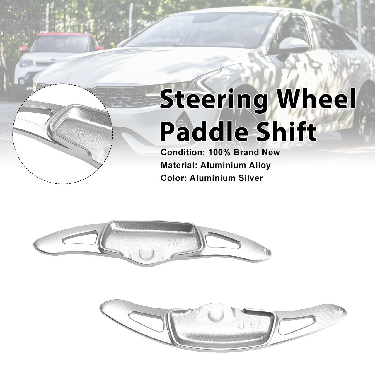 Steering Wheel Paddle Shifter For Kia K9 2020-2024 Aluminium Silver