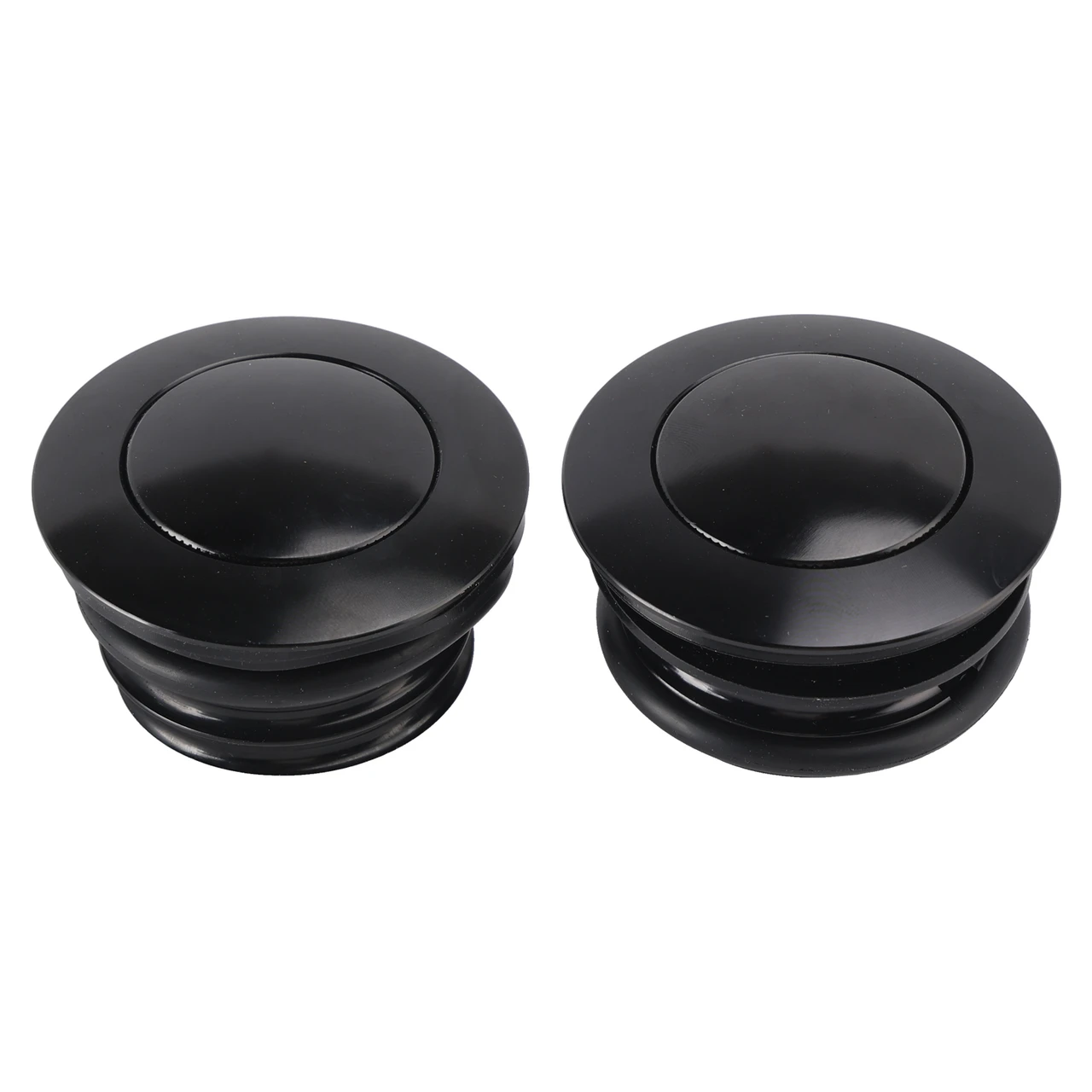 Black Pop-Up Gas Cap Set Vented For Softail Dyna Road King FXR 1982-2010