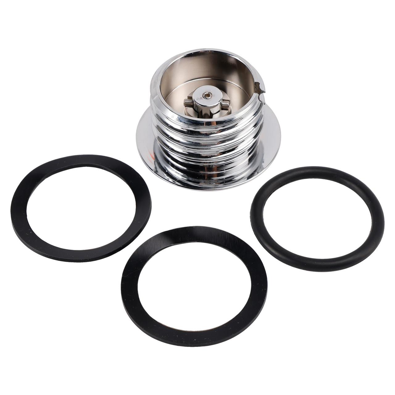 Chrome Pop-Up Gas Cap Set Vented For Softail Dyna Road King FXR 1982-2010