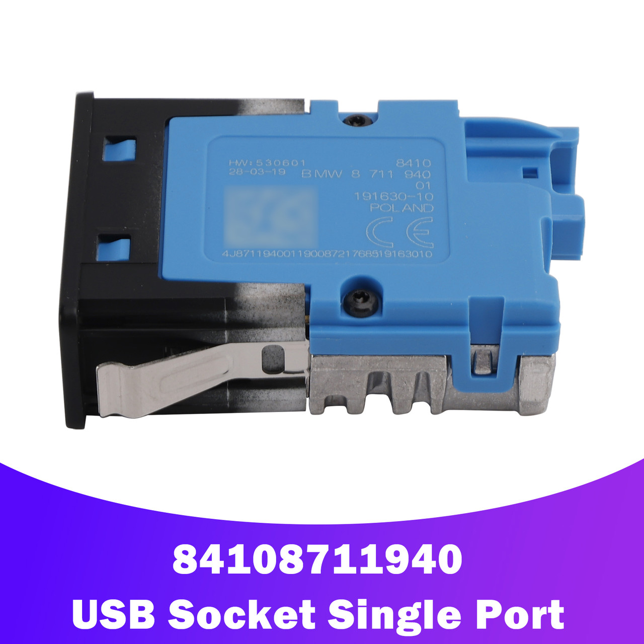 USB Socket Single Port For BMW X1 X2 X3 X4 X5 X6 X7 M3 M4 Z4 84108711940