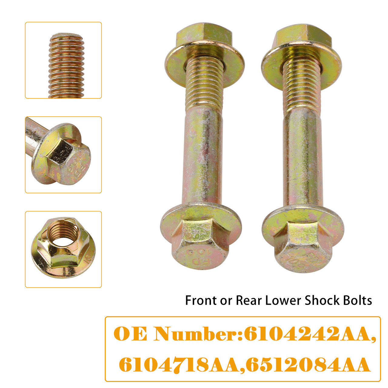 Front or Rear Lower Shock Bolts For Jeep Wrangler JK JKU JL JLU Gladiator JT
