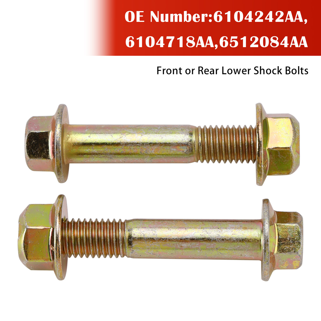 Front or Rear Lower Shock Bolts For Jeep Wrangler JK JKU JL JLU Gladiator JT