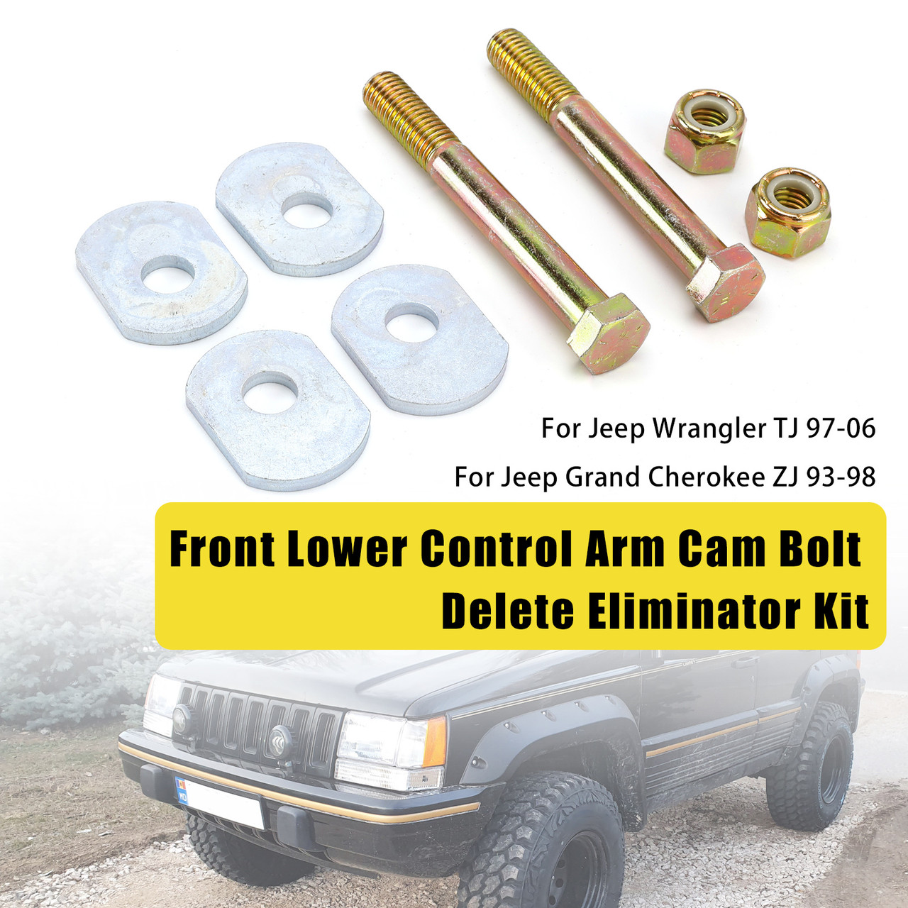 Control Arm Cam Bolt Delete Eliminator Kit For TJ 97-06 Cherokee ZJ 93-98