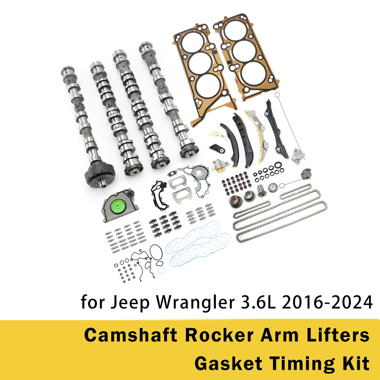 Camshaft Rocker Arm Lifters Gasket Timing Kit for Jeep Wrangler 3.6L 2016-2024