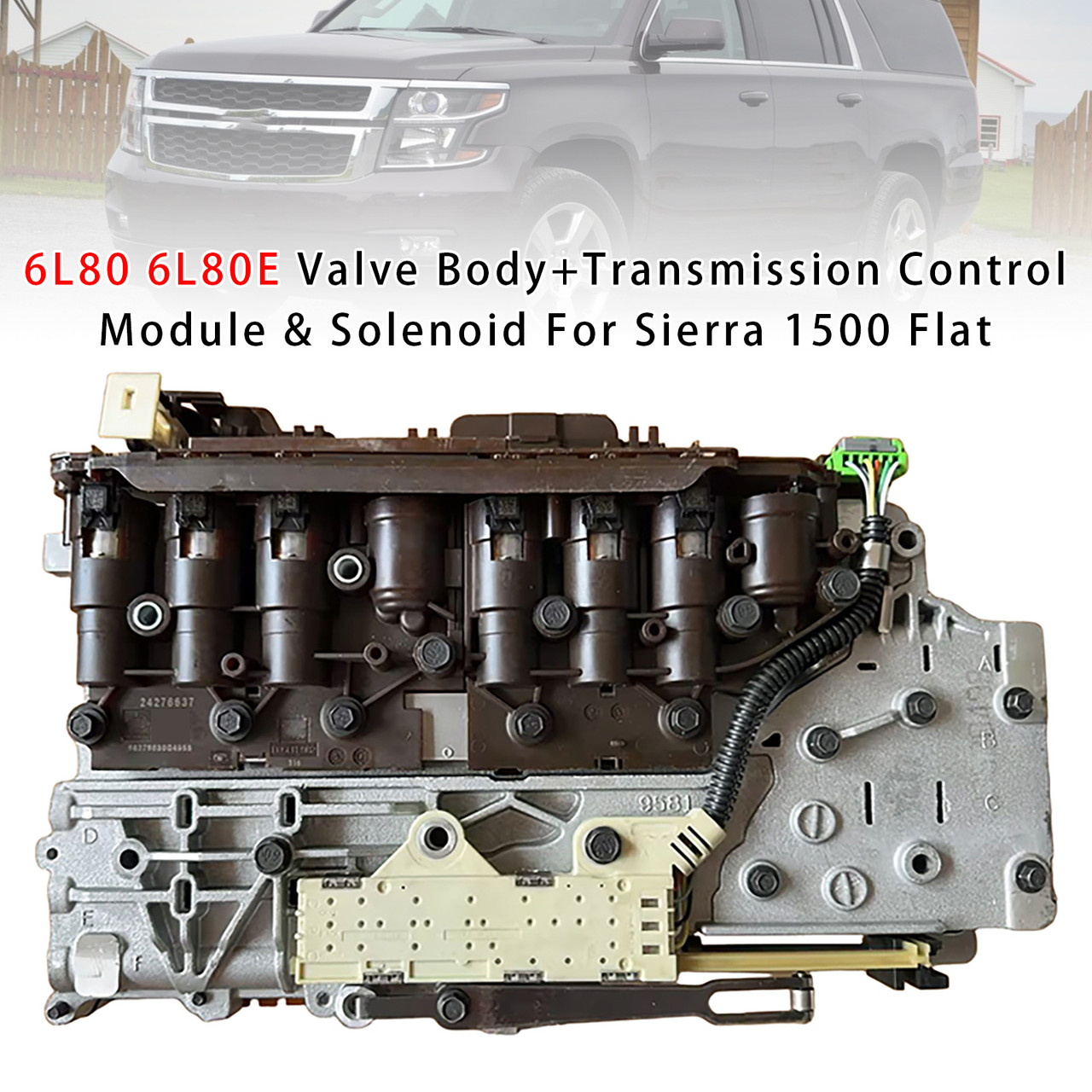 6L80 6L80E Valve Body+Transmission Control Module &Solenoid For Sierra 1500 Flat