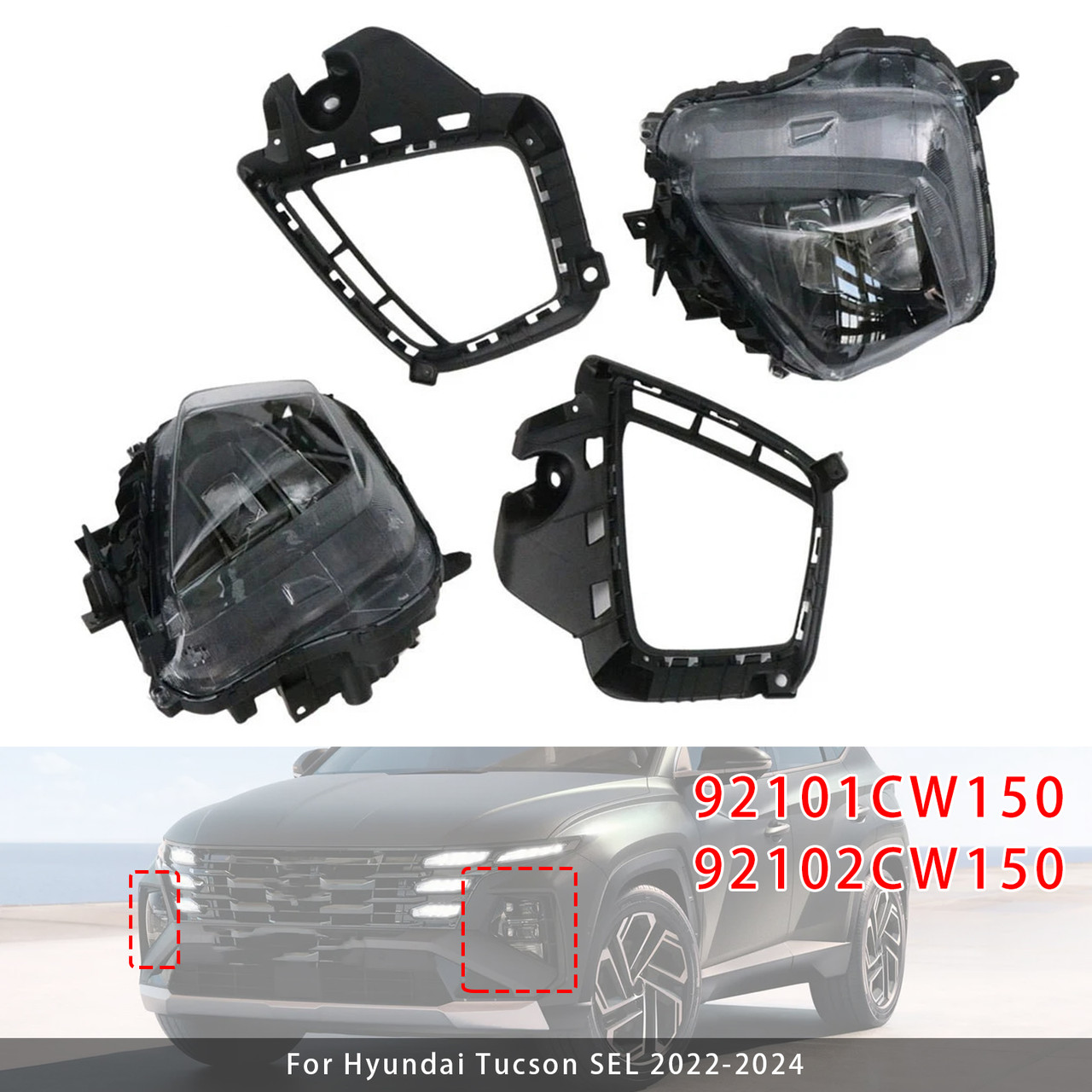 Front Left+Right Led Headlight For Hyundai Tucson Sel 2022-2024