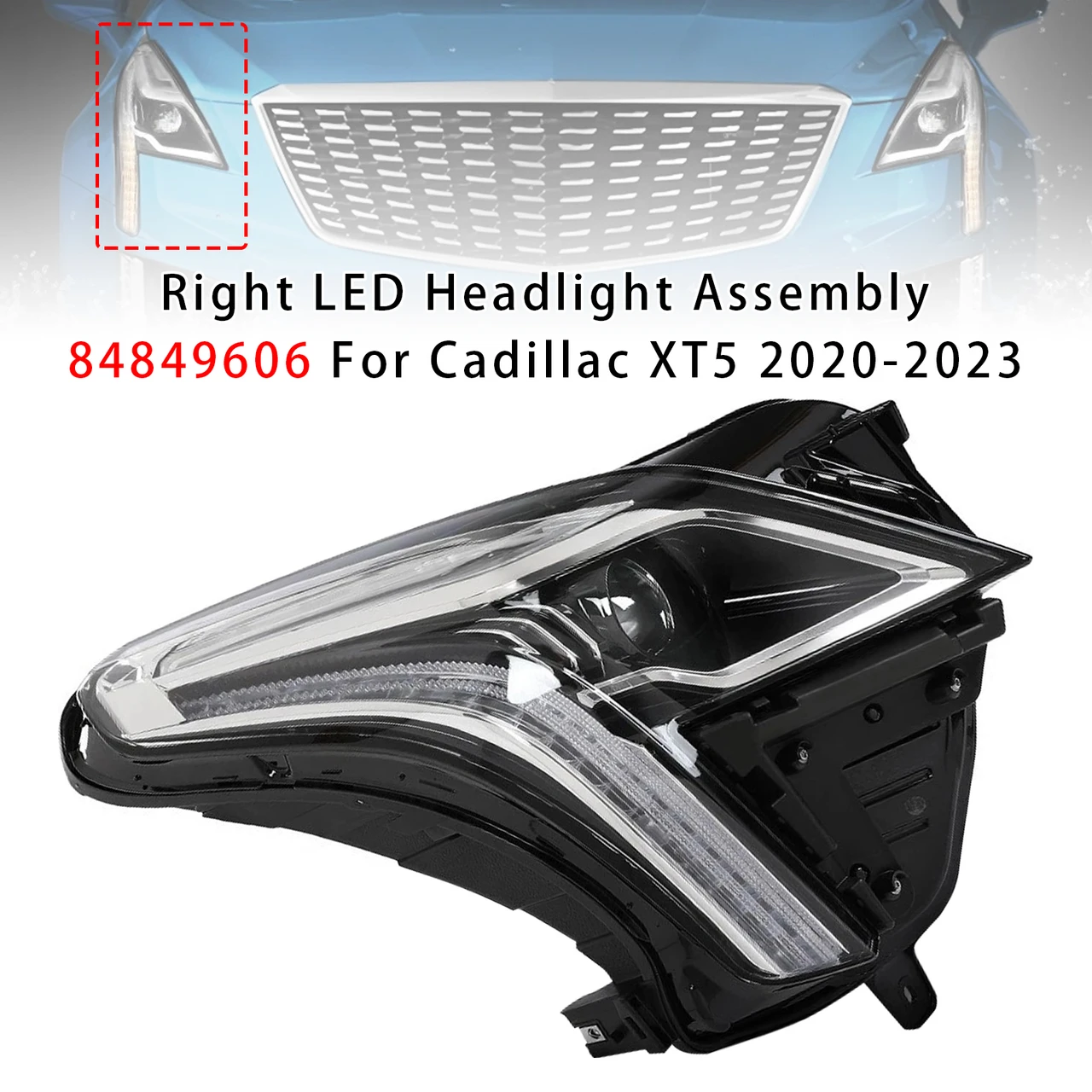 Right LED Headlight Assembly 84849606 For Cadillac XT5 2020-2023