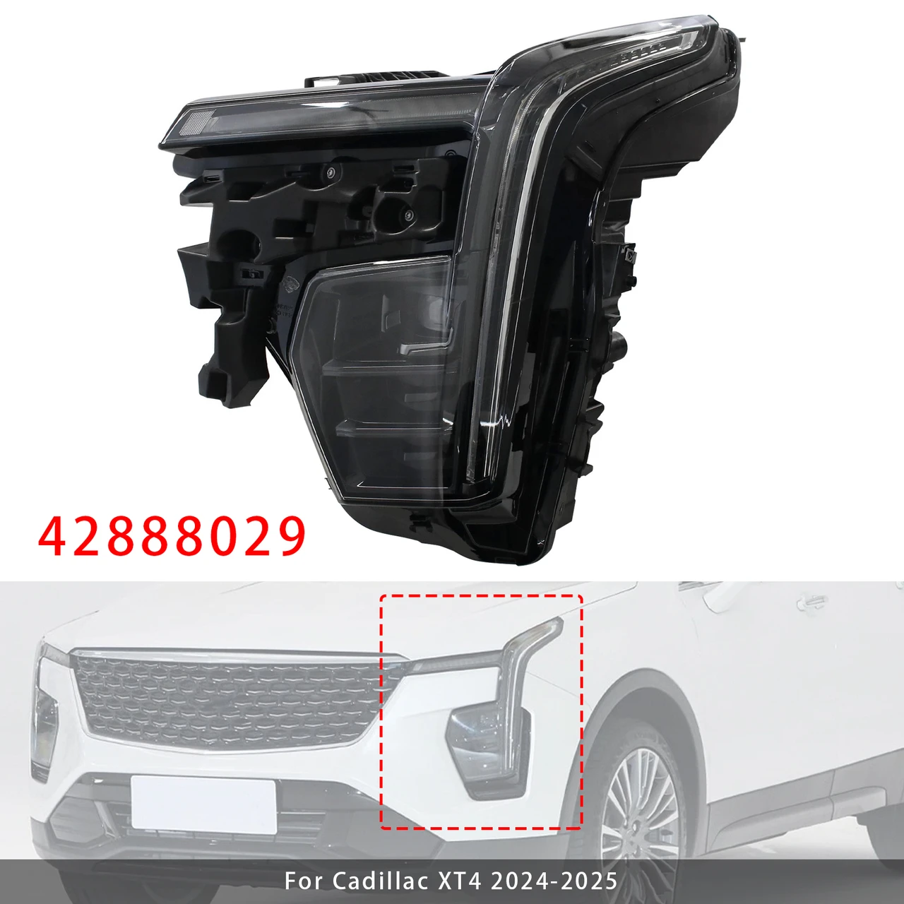 Left LED Headlight Assembly 42888029 For Cadillac XT4 2024-2025