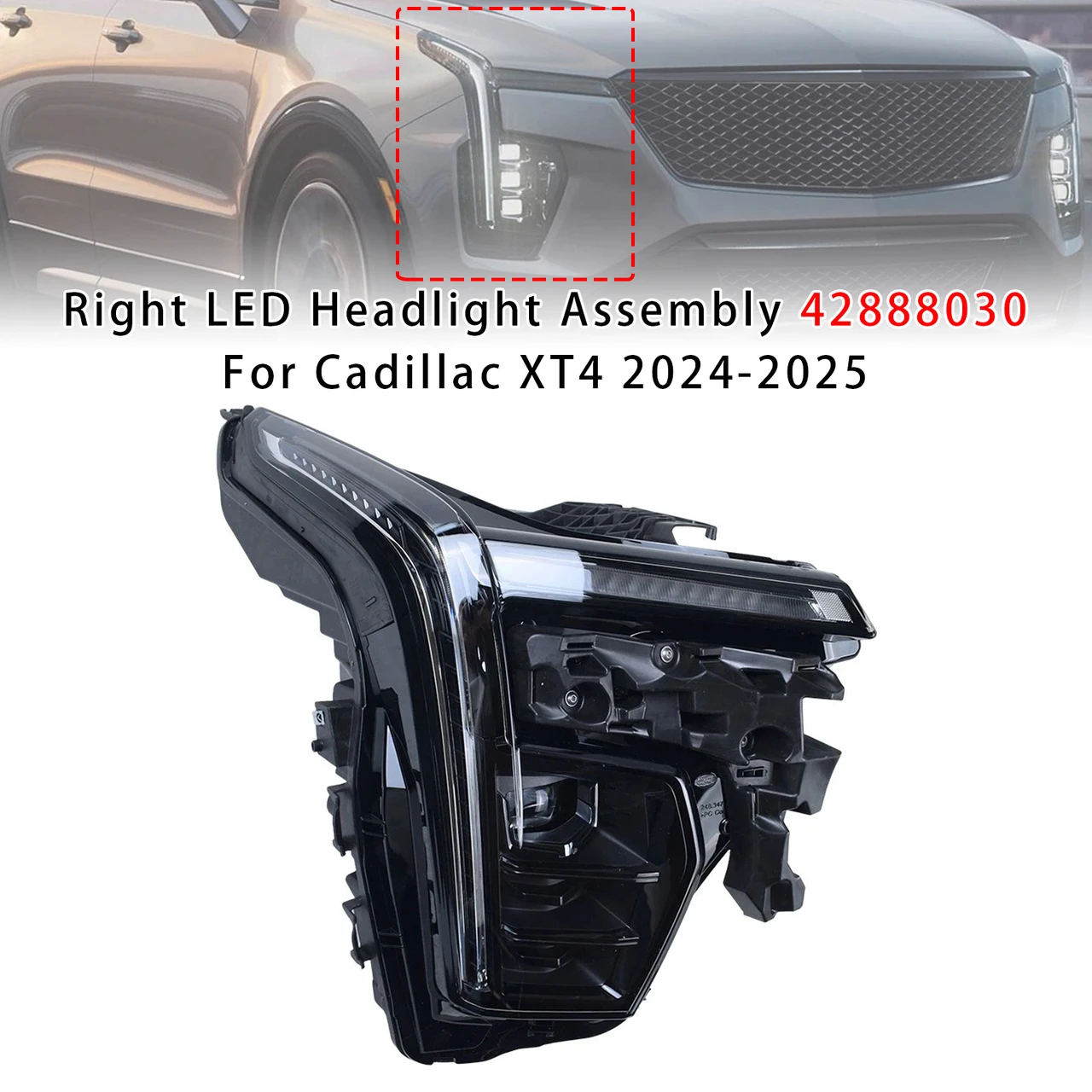 Right LED Headlight Assembly 42888030 For Cadillac XT4 2024-2025